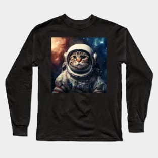 Astronaut Cat in Space - American Shorthair Long Sleeve T-Shirt